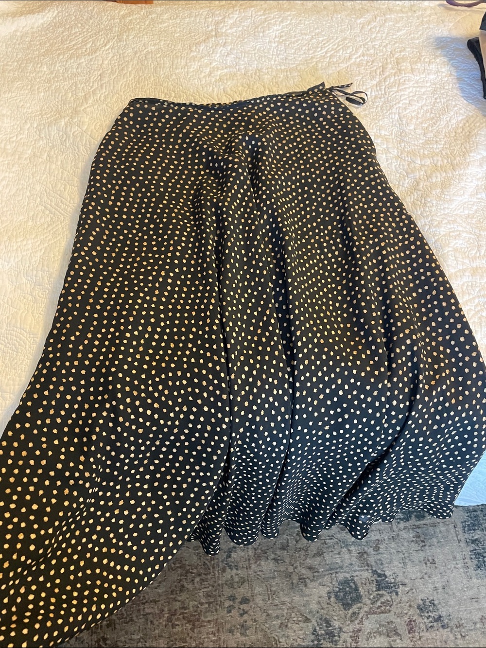 Jones New York Black Skirt with Cream Polka Dot Print